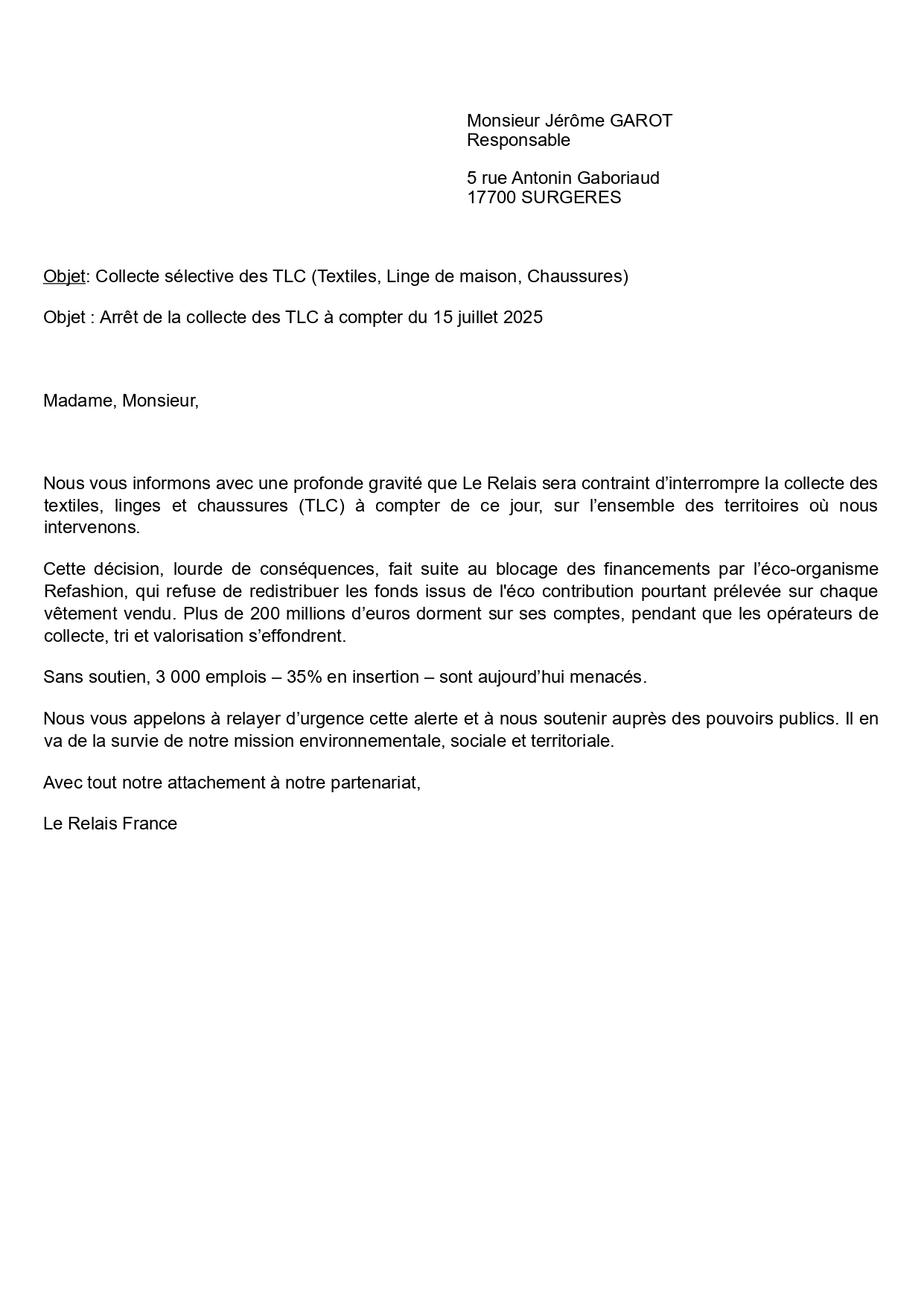 Courrier d'information